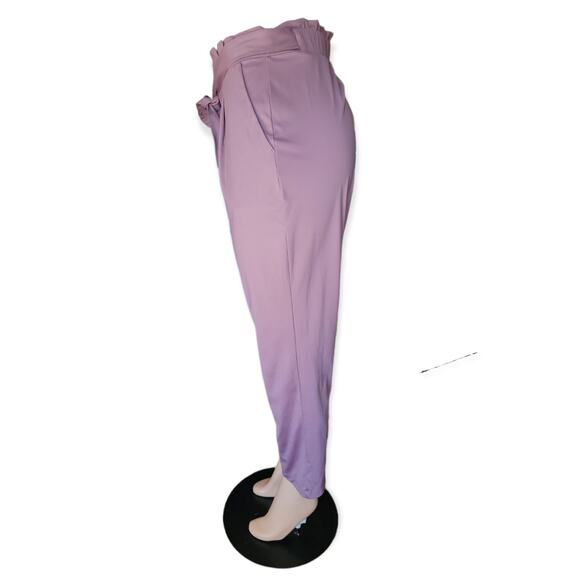 Bagatelle Collection High Rise Paperbag Tie Waist Ankle Pant Size Medium Mauve - Picture 4 of 11